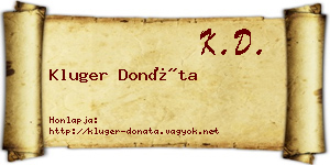 Kluger Donáta névjegykártya